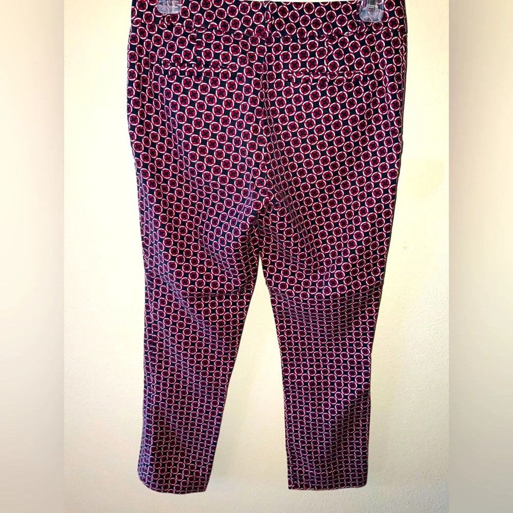 Banana Republic, Red, Black and White Geometric Slacks | Size 0